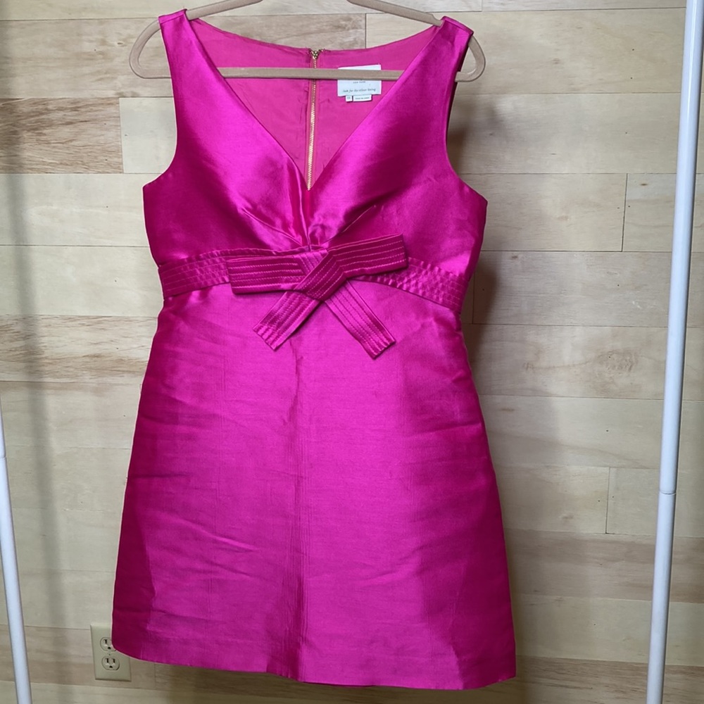 Kate Spade formal dress pink bow silk blend cocktail dress party wedding fancy